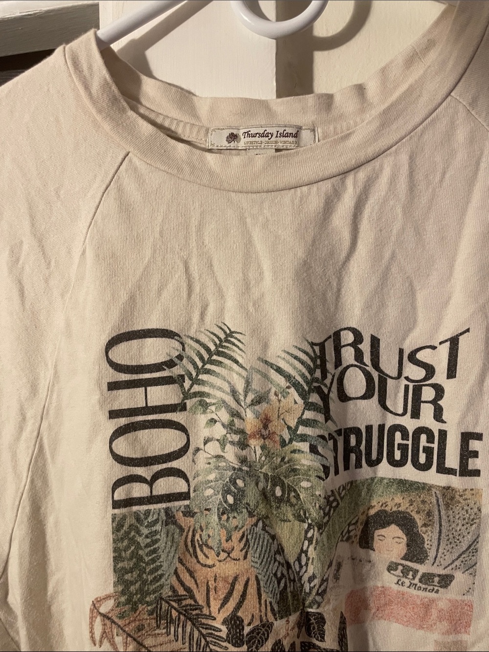 Men’s Cream Graphic Short Sleeve Tee